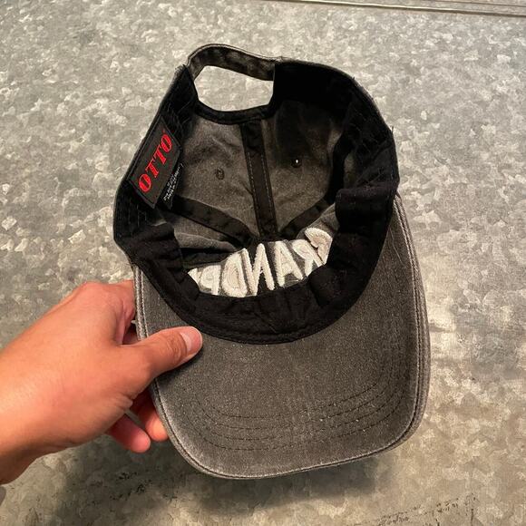 Grandpa Embroidered Hat Baseball Cap Cotton Gray Black Vintage Spellout - Picture 8 of 10